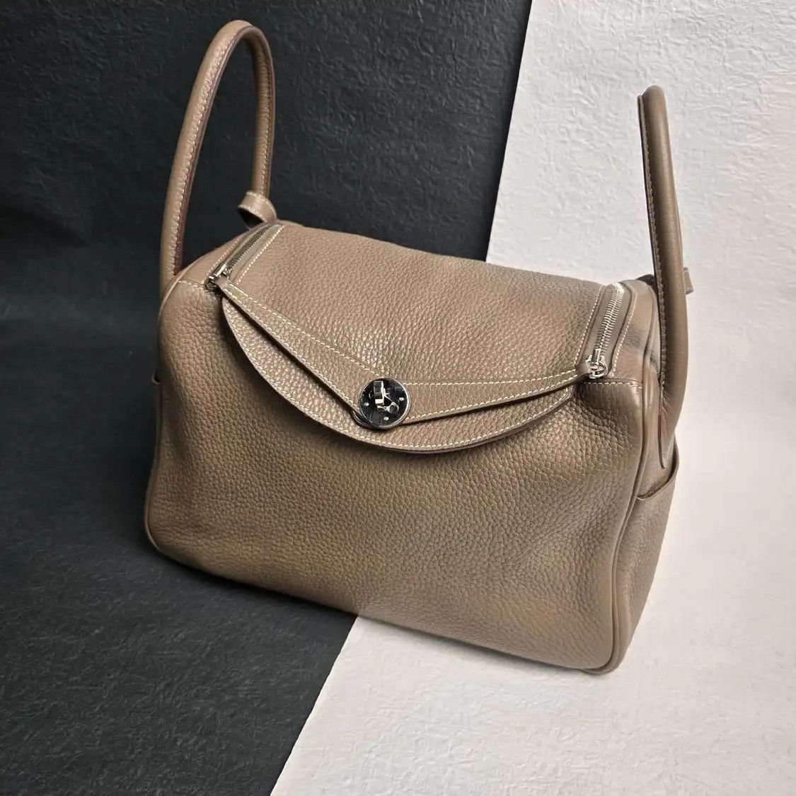 Hermes Hermes Lindy 30 Etoupe Clemence cowhide leather Lindy bag shoulder bag silver ha Size ONE SIZE - 2 Thumbnail