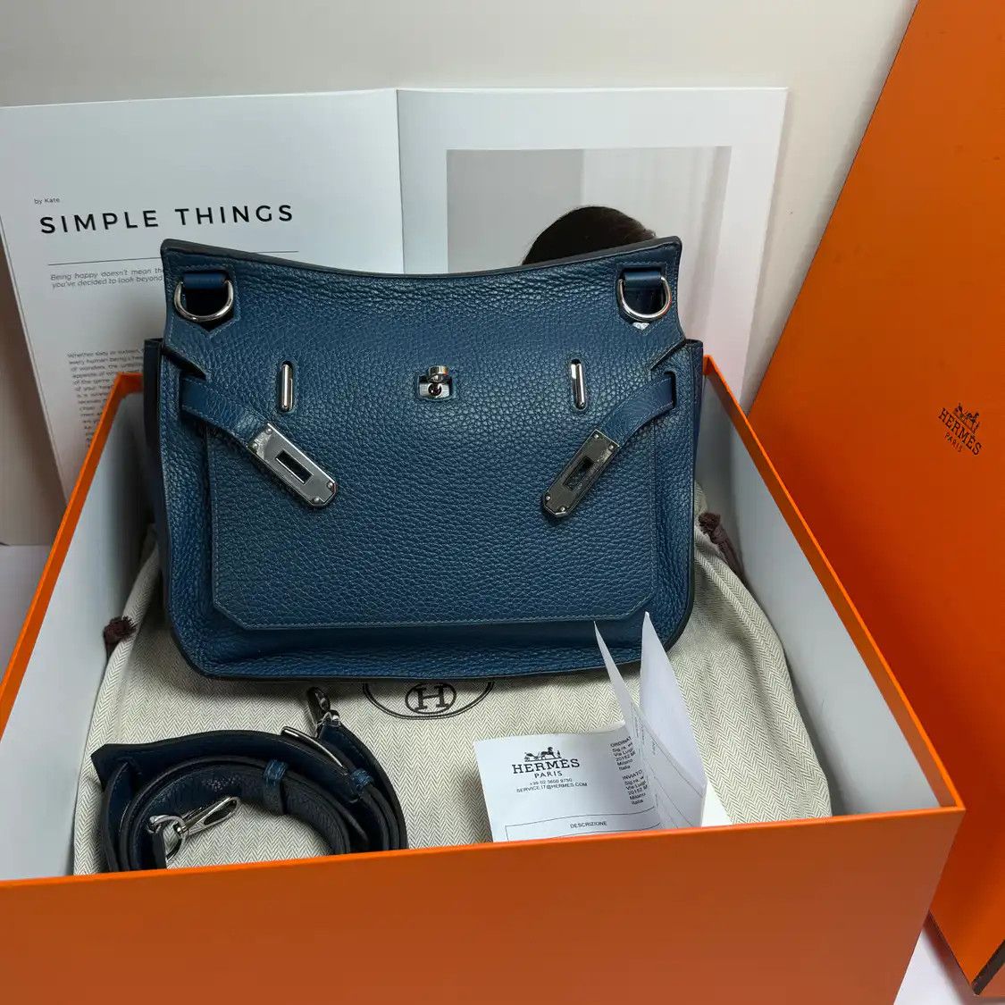 Hermes Hermes Jypsiere 28 denim blue Clemence cowhide leather Jypsiere bag shoulder bag Size ONE SIZE - 2 Thumbnail
