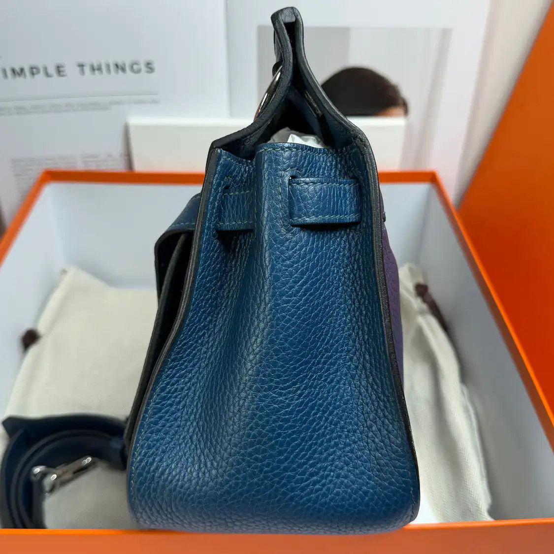 Hermes Hermes Jypsiere 28 denim blue Clemence cowhide leather Jypsiere bag shoulder bag Size ONE SIZE - 4 Thumbnail