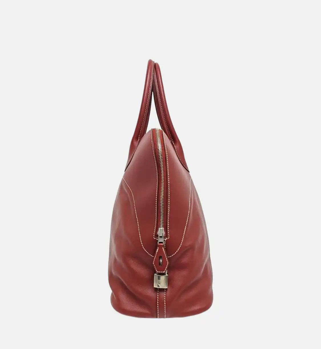 Hermes Hermes Bolide Hermes red Swift cowhide leather handbag silver hardware T Size ONE SIZE - 4 Thumbnail
