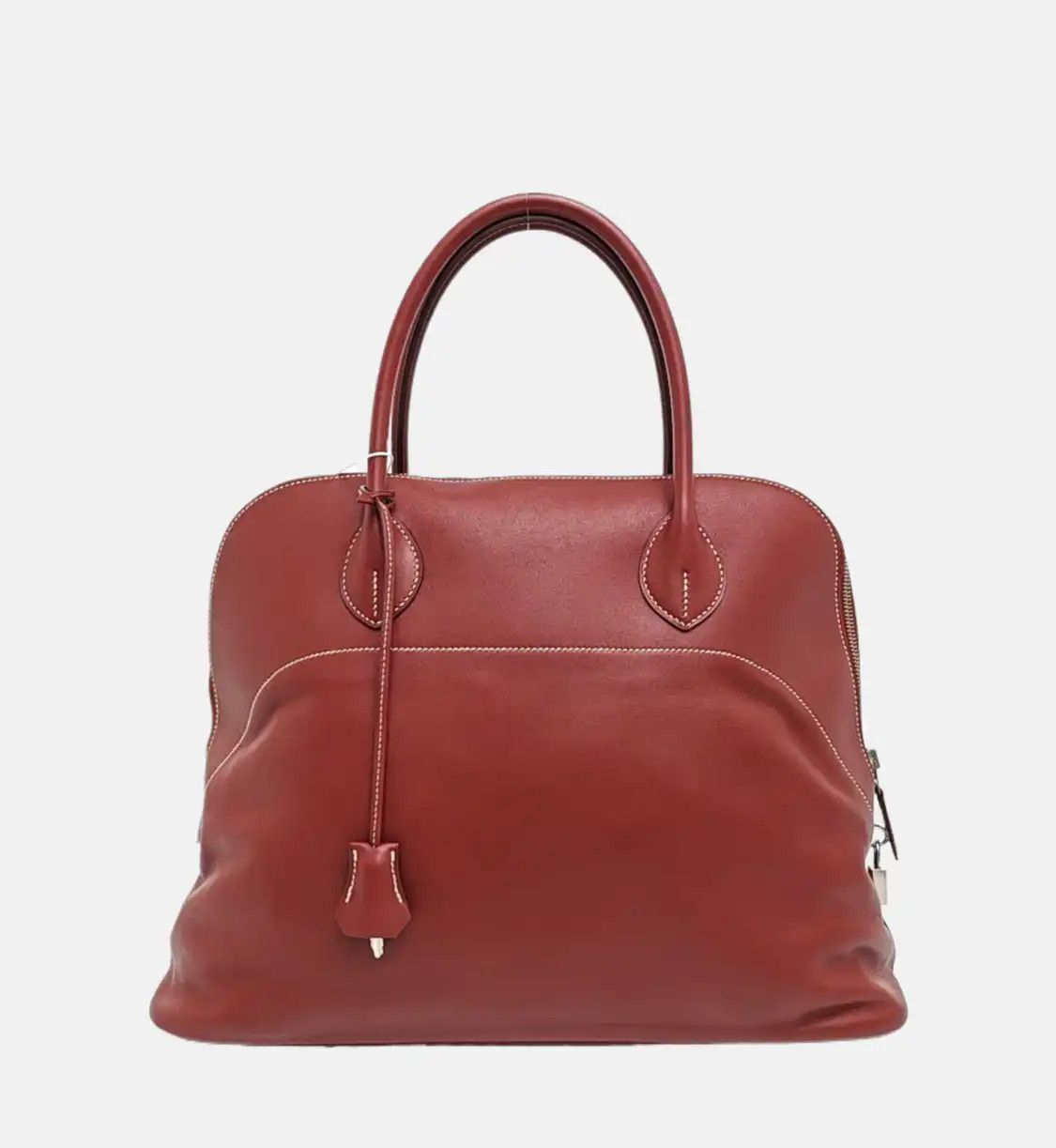 Hermes Hermes Bolide Hermes red Swift cowhide leather handbag silver hardware T Size ONE SIZE - 5 Thumbnail