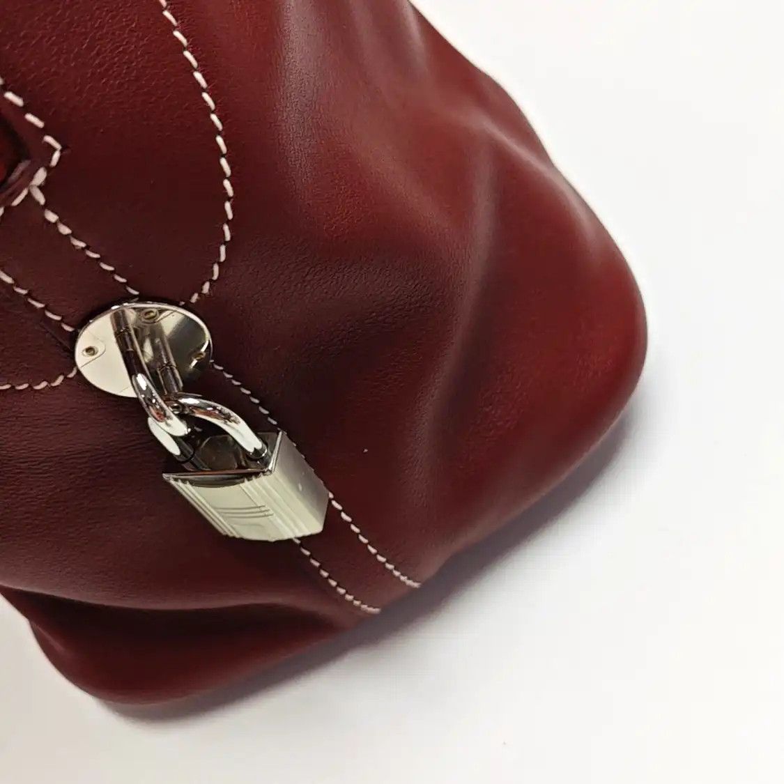 Hermes Hermes Bolide Hermes red Swift cowhide leather handbag silver hardware T Size ONE SIZE - 11 Thumbnail