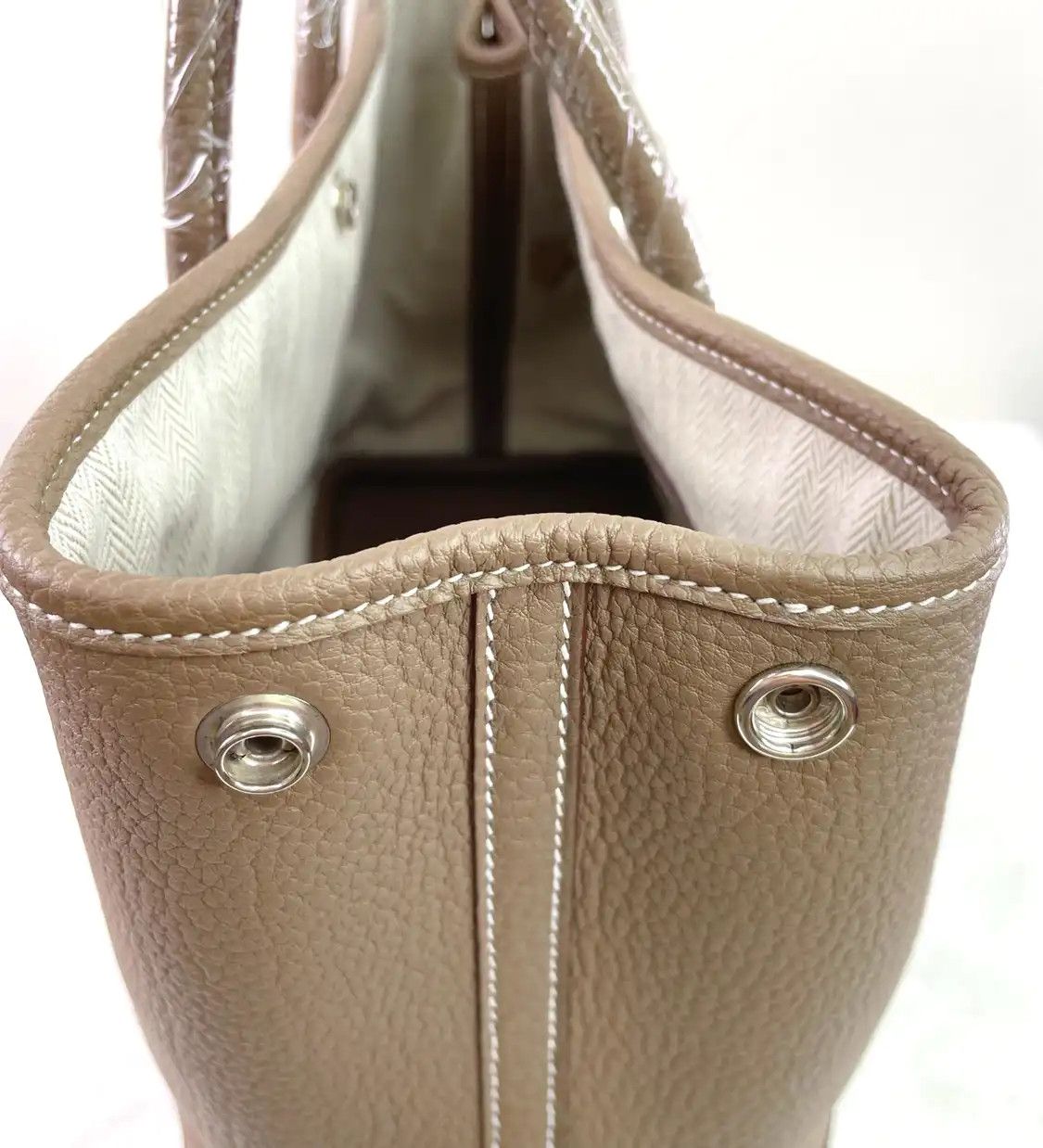 Hermes Hermes Garden Party 30 Etoupe Negondacowhide leather Garden Party handbag silver Size ONE SIZE - 8 Thumbnail