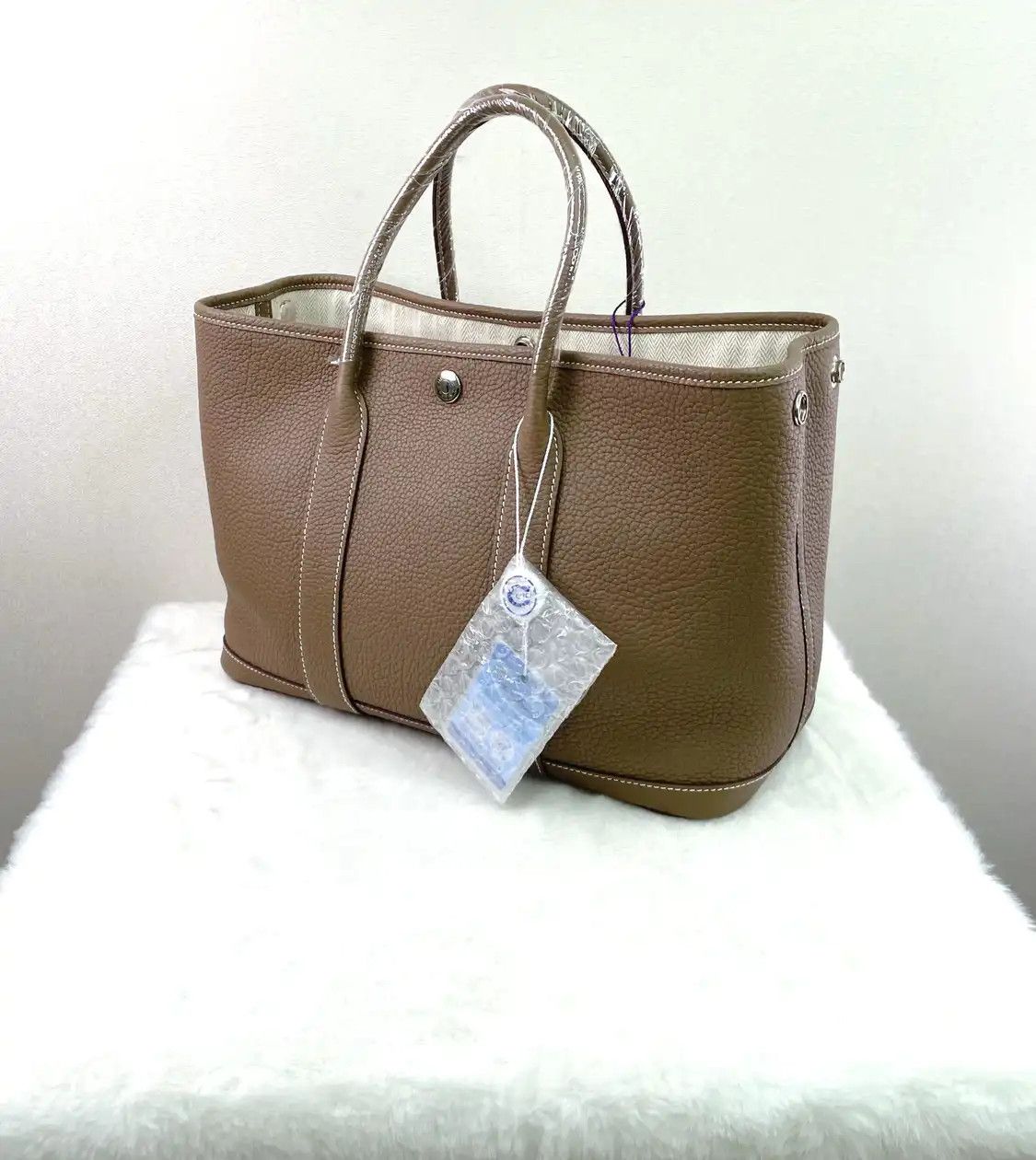 Hermes Hermes Garden Party 30 Etoupe Negondacowhide leather Garden Party handbag silver Size ONE SIZE - 10 Thumbnail