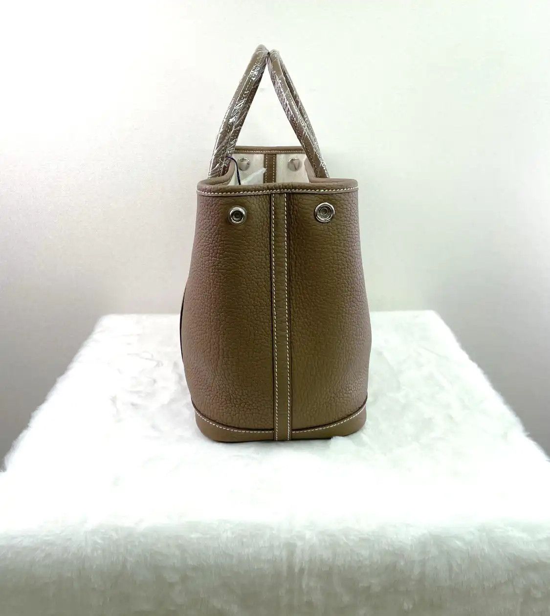Hermes Hermes Garden Party 30 Etoupe Negondacowhide leather Garden Party handbag silver Size ONE SIZE - 3 Thumbnail