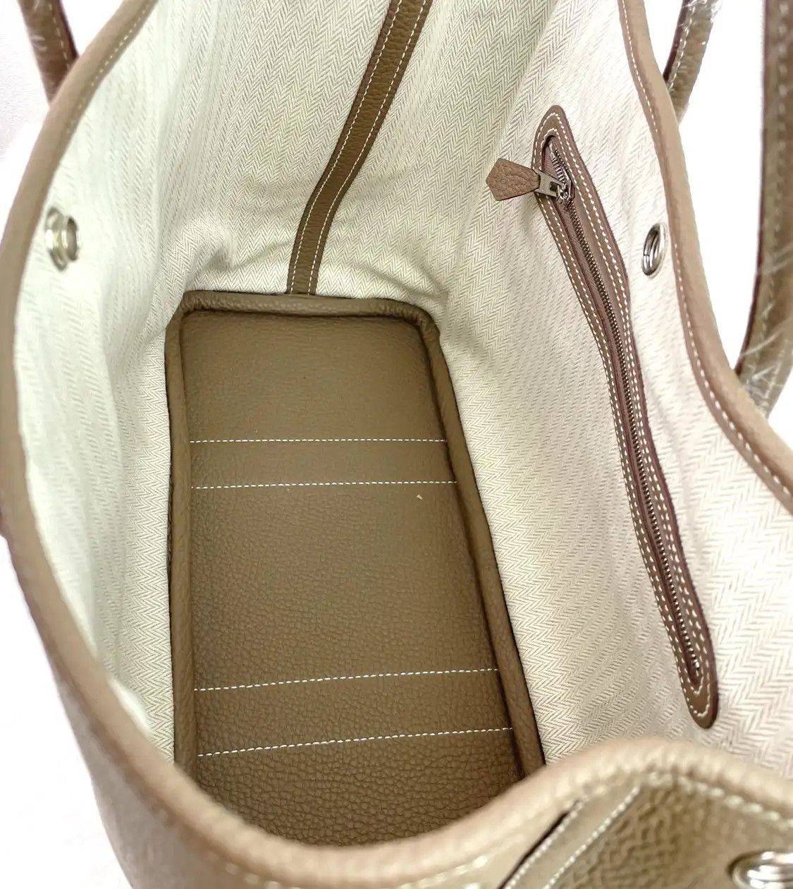 Hermes Hermes Garden Party 30 Etoupe Negondacowhide leather Garden Party handbag silver Size ONE SIZE - 6 Thumbnail