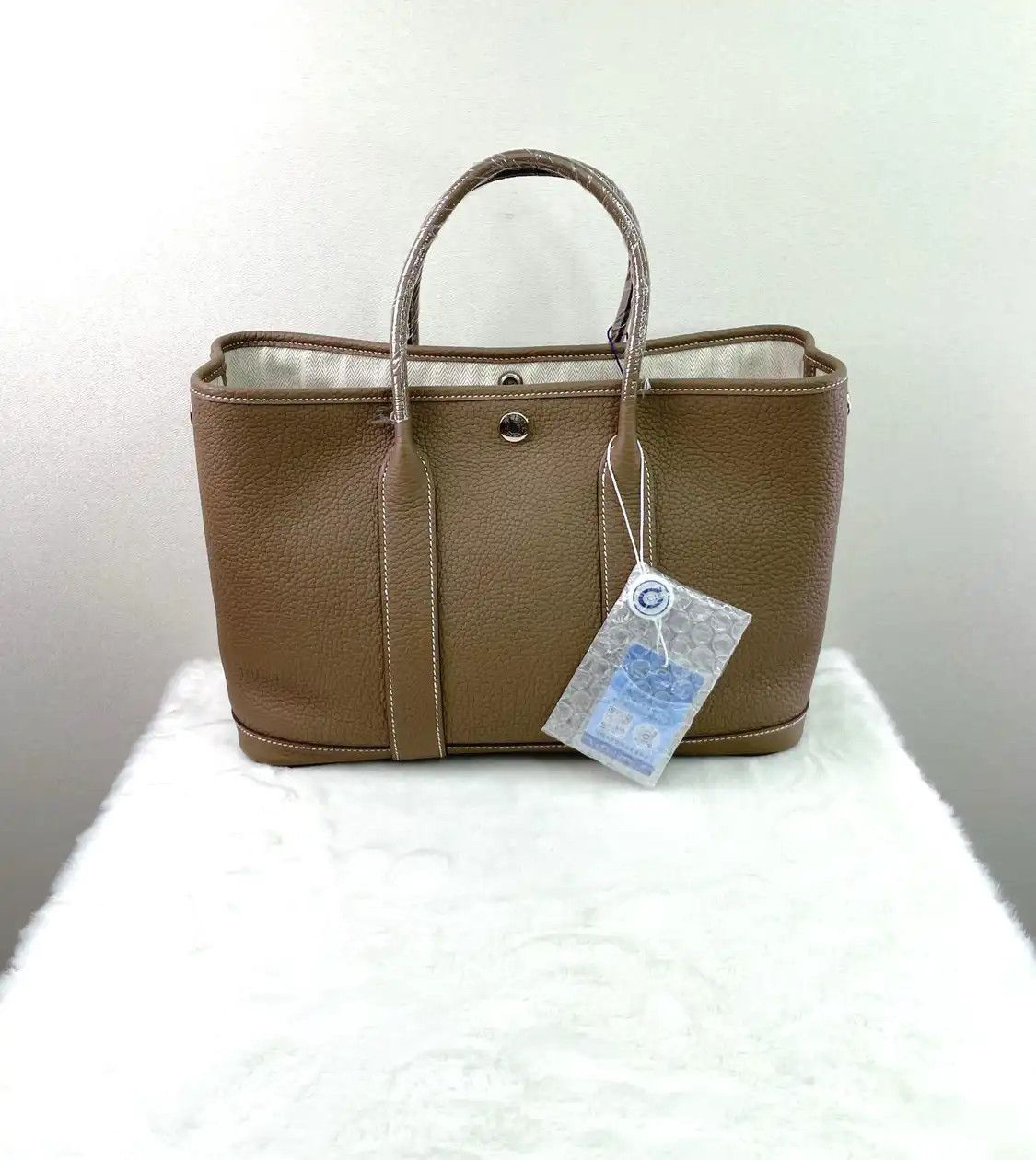 Hermes Hermes Garden Party 30 Etoupe Negondacowhide leather Garden Party handbag silver Size ONE SIZE - 4 Thumbnail