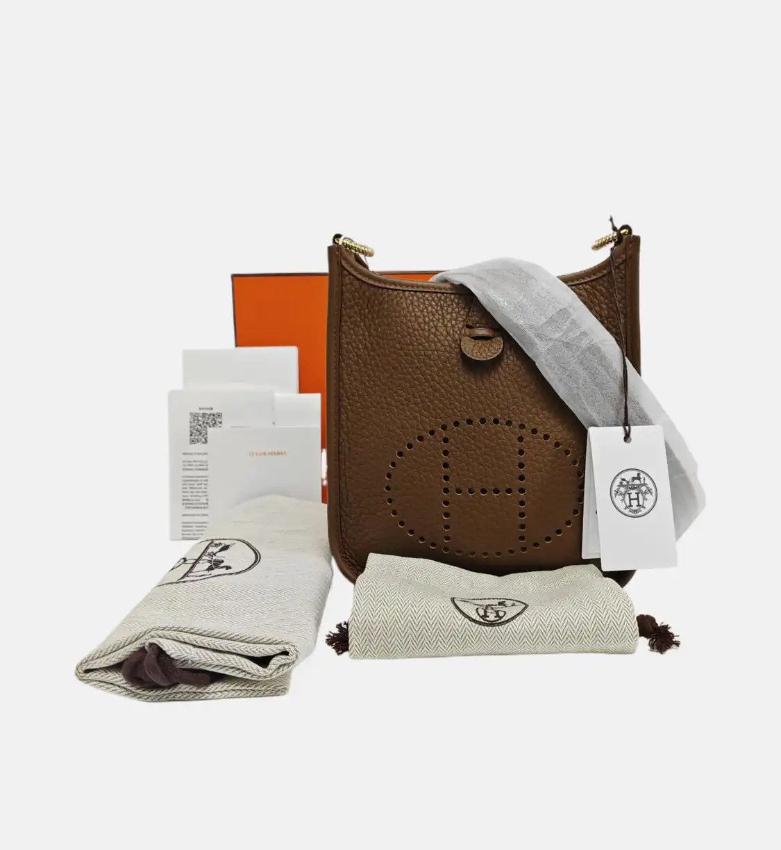 Hermes Hermes Evelyne 17 chestnut Clemence cowhide leather cutout Evelyne shoulder bag Size ONE SIZE - 8 Thumbnail