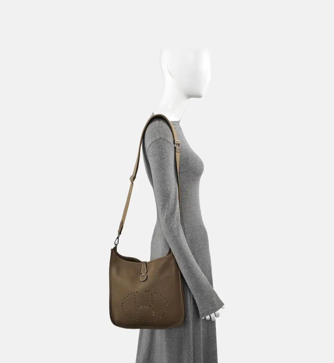 Hermes Hermes Evelyne 29 Etoupe Clemence cowhide leather cutout Evelyne shoulder bag cr Size ONE SIZE - 2 Thumbnail