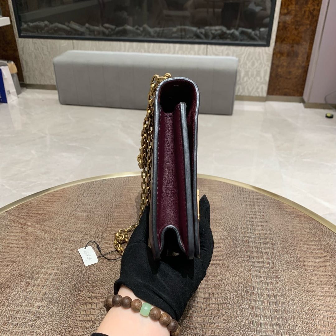 Dior Dior J'adior Burgundy Leather Flap Bag ONE SIZE Size ONE SIZE - 3 Thumbnail