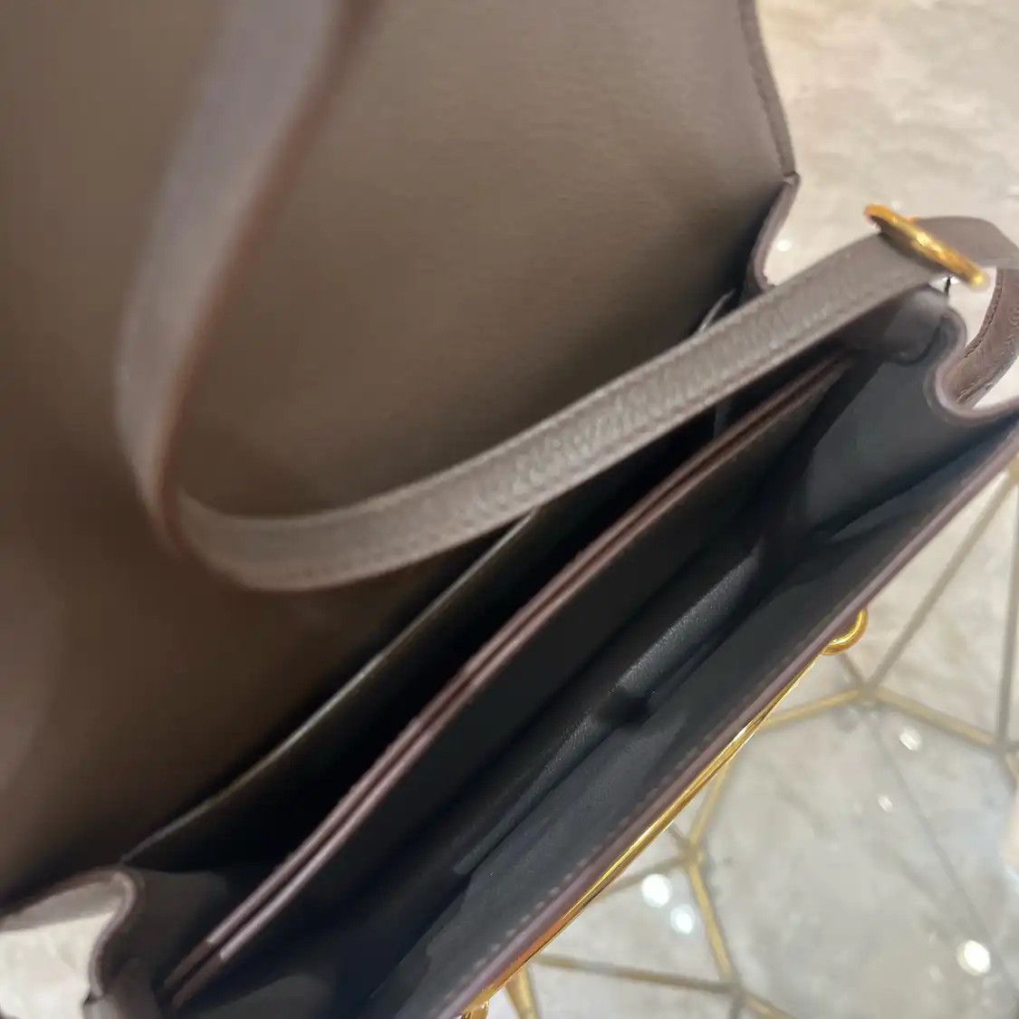 Hermes Hermes Roulis Etain cowhide leather Roulis shoulder bag gold hardware Z Size ONE SIZE - 6 Thumbnail