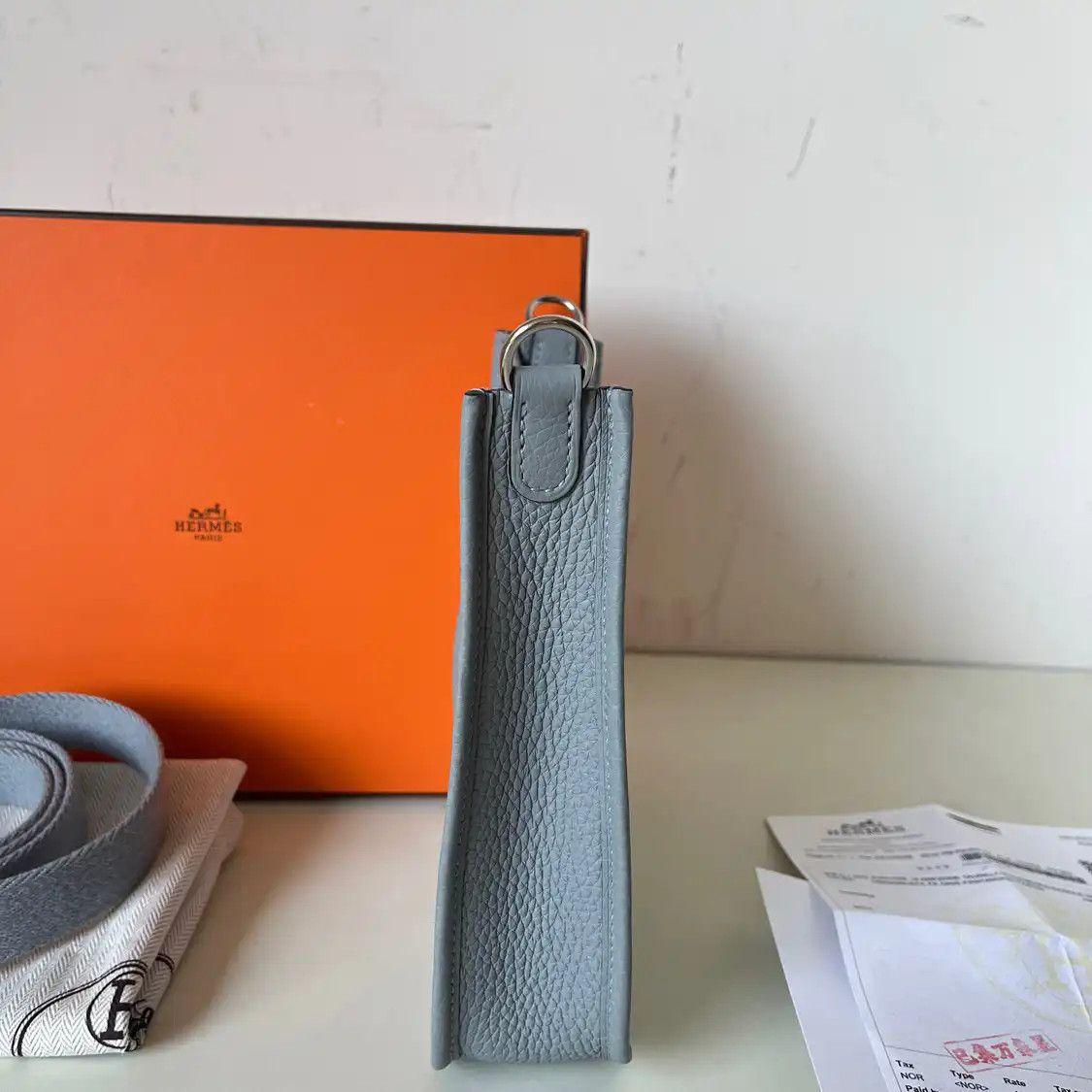 Hermes Hermes Evelyne mini wood grey Clemence cowhide leather cutout Evelyne crossbody Size ONE SIZE - 2 Thumbnail