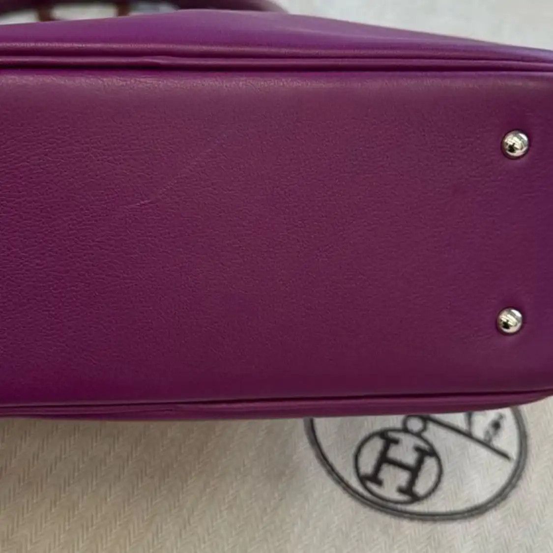 Hermes Hermes Plume Small rose purple sheepskin handbag silver hardware Size ONE SIZE - 11 Thumbnail