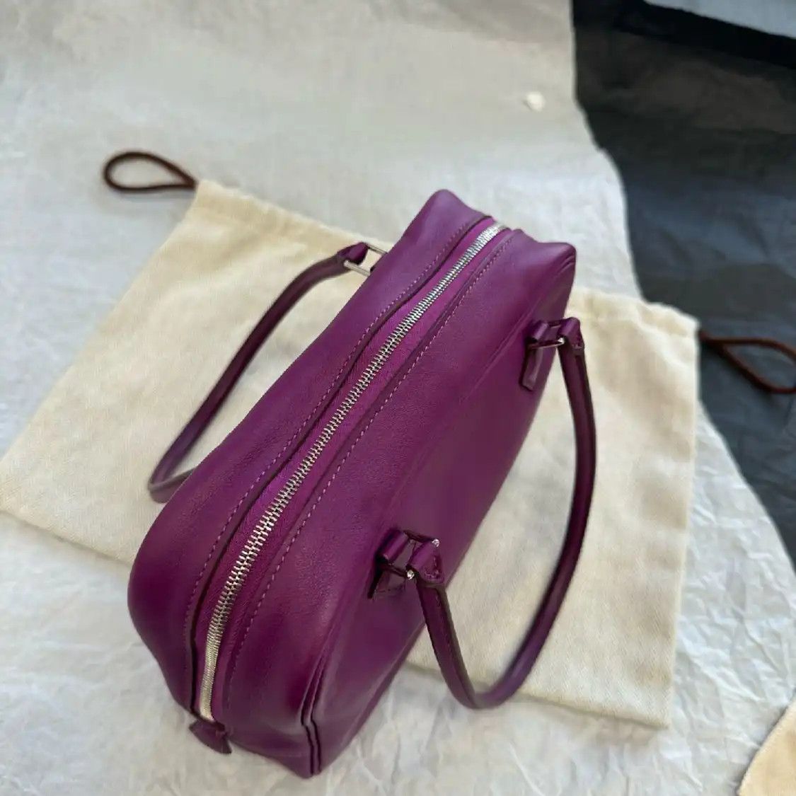 Hermes Hermes Plume Small rose purple sheepskin handbag silver hardware Size ONE SIZE - 7 Thumbnail