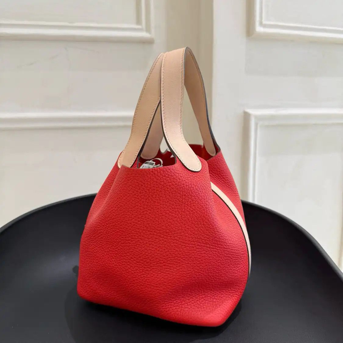 Hermes Hermes Picotin Lock 22 red cowhide leather picotin handbag silver hardware X Size ONE SIZE - 7 Thumbnail