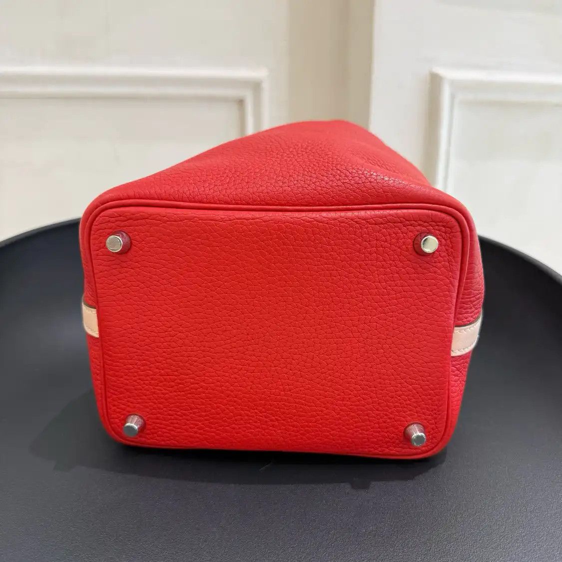 Hermes Hermes Picotin Lock 22 red cowhide leather picotin handbag silver hardware X Size ONE SIZE - 5 Thumbnail