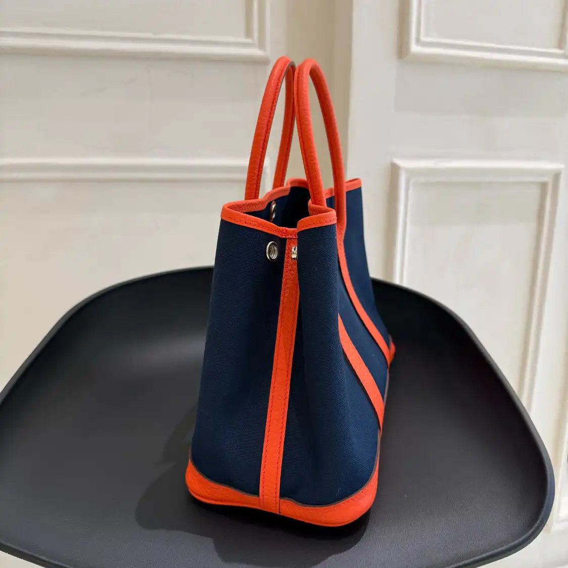 Hermes Hermes Garden Party 30 blue canvas Garden Party handbag silver hardware X Size ONE SIZE - 3 Thumbnail