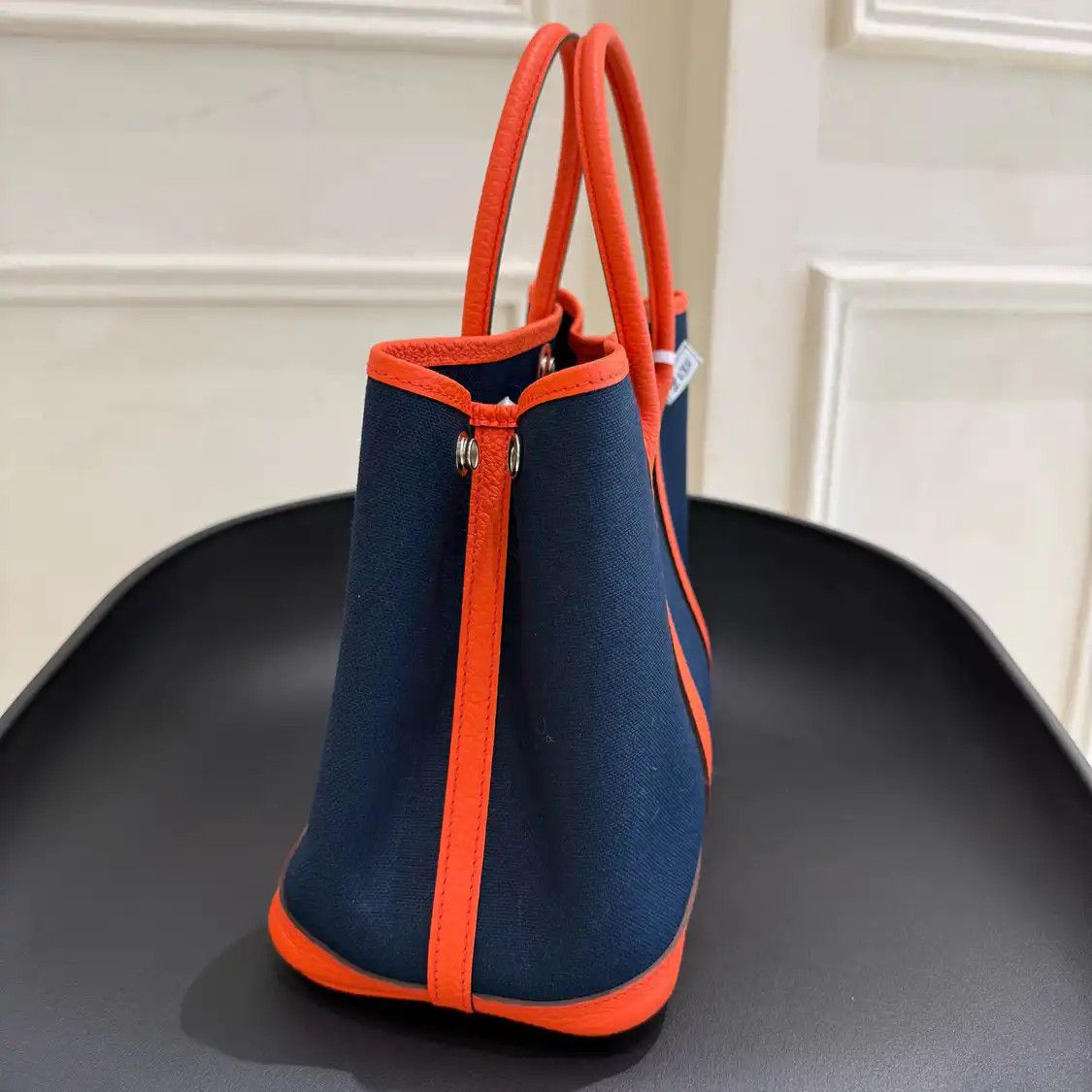 Hermes Hermes Garden Party 30 blue canvas Garden Party handbag silver hardware X Size ONE SIZE - 2 Thumbnail