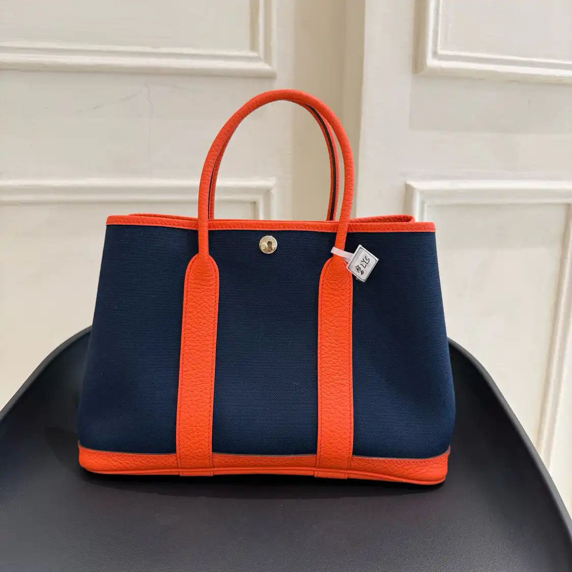Hermes Hermes Garden Party 30 blue canvas Garden Party handbag silver hardware X Size ONE SIZE - 4 Thumbnail
