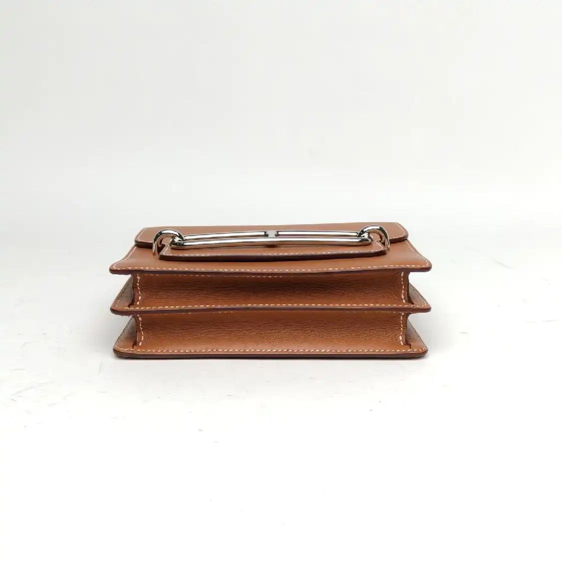 Hermes Hermes Roulis 19 Gold Brown Evercolor cowhide leather crossbody bag silver hardw Size ONE SIZE - 6 Thumbnail