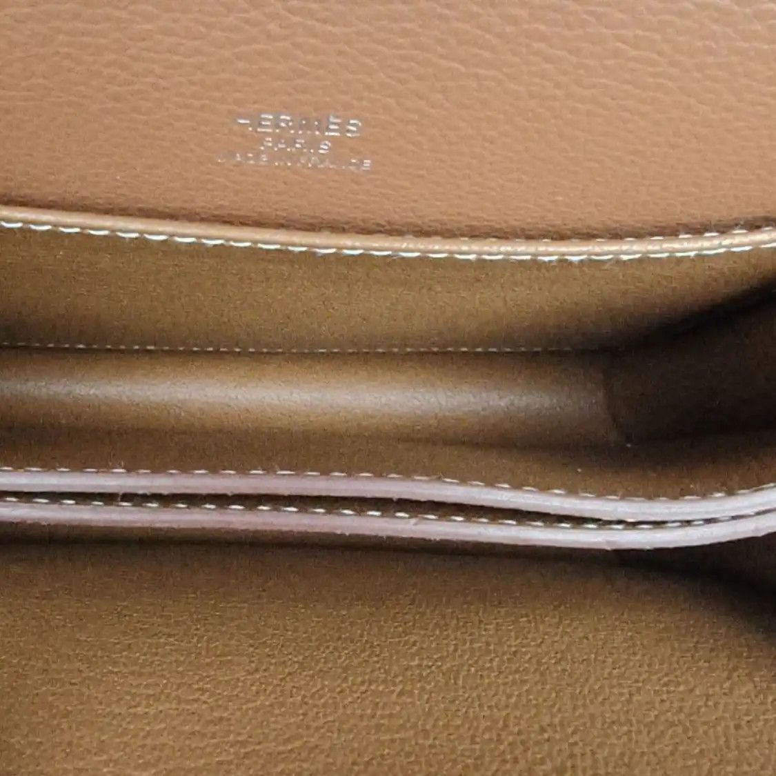 Hermes Hermes Roulis 19 Gold Brown Evercolor cowhide leather crossbody bag silver hardw Size ONE SIZE - 8 Thumbnail