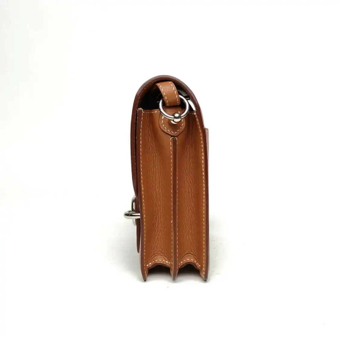 Hermes Hermes Roulis 19 Gold Brown Evercolor cowhide leather crossbody bag silver hardw Size ONE SIZE - 3 Thumbnail