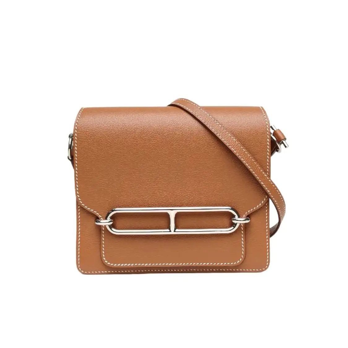 Hermes Hermes Roulis 19 Gold Brown Evercolor cowhide leather crossbody bag silver hardw Size ONE SIZE - 2 Thumbnail