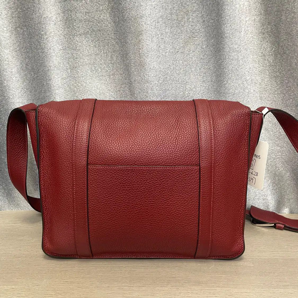 Hermes Hermes Steve Wine Red Clemence cowhide leather crossbody bag silver hardware Size ONE SIZE - 2 Thumbnail