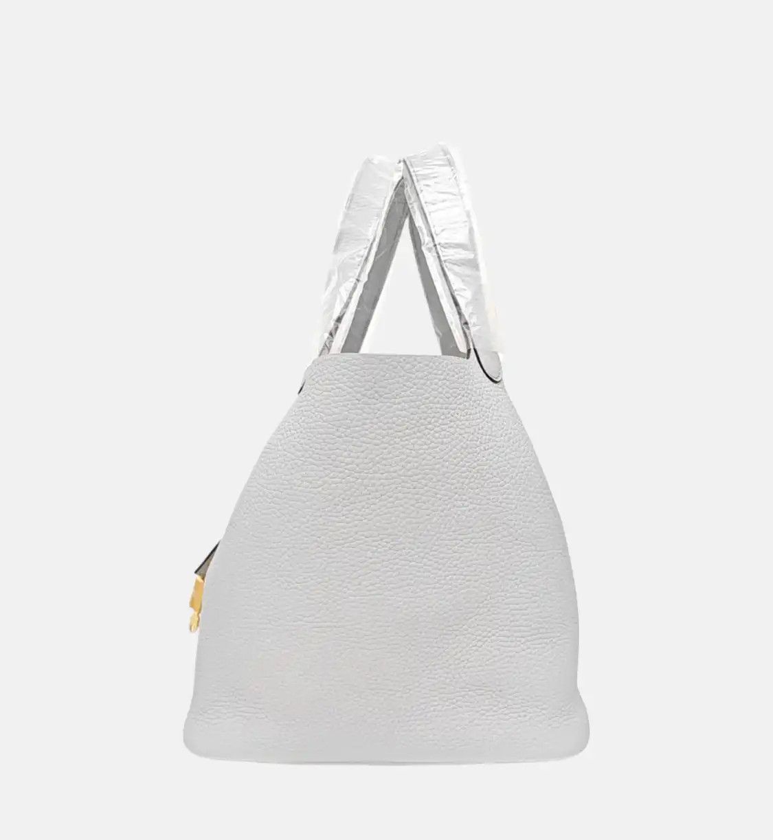 Hermes Hermes Picotin Lock 22 Bleu Brume Clemence cowhide leather picotin handbag gold Size ONE SIZE - 3 Thumbnail