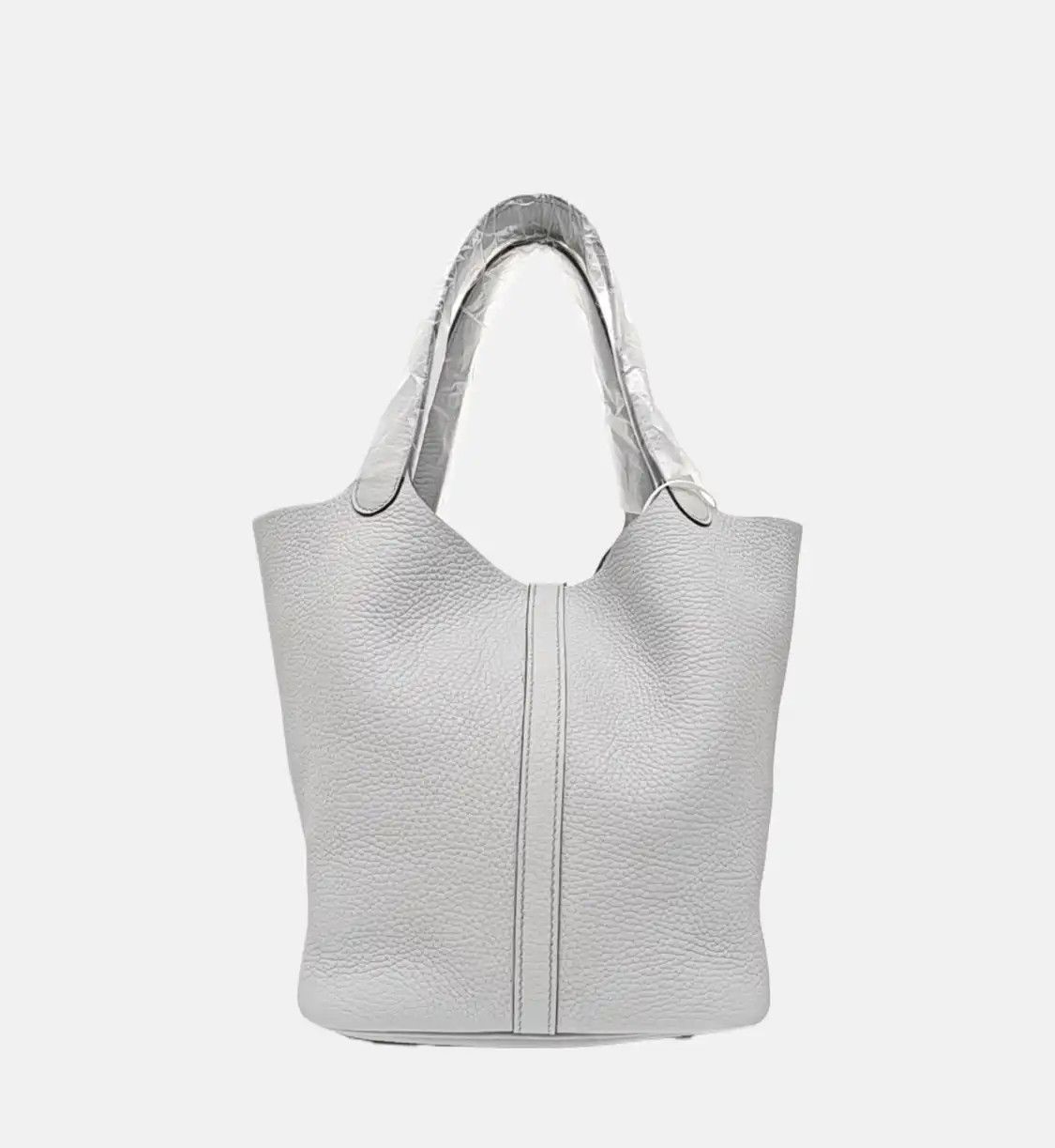 Hermes Hermes Picotin Lock 22 Bleu Brume Clemence cowhide leather picotin handbag gold Size ONE SIZE - 5 Thumbnail