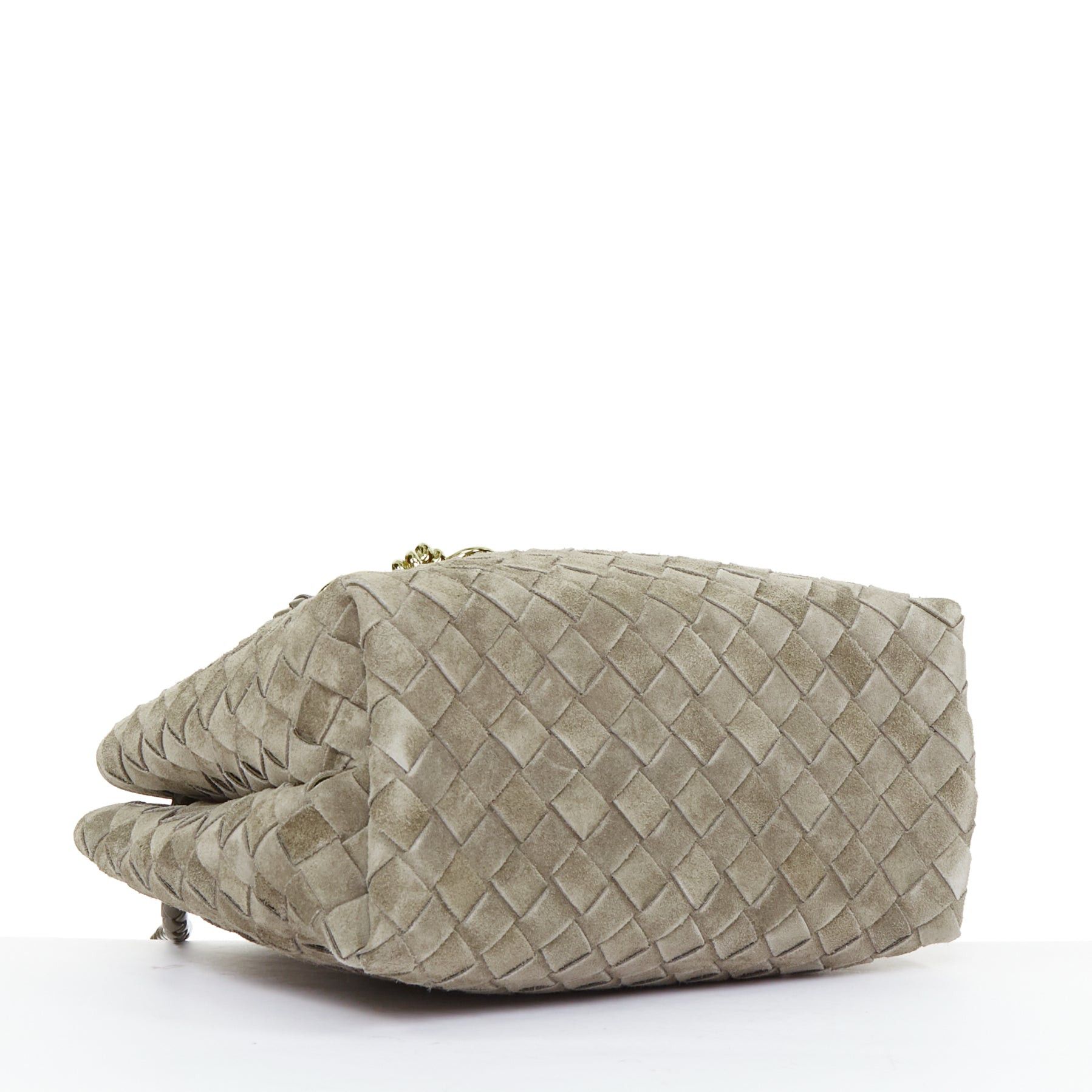 Bottega Veneta BOTTEGA VENETA Small Andiamo grey intrecciato suede gold knot tote bag Size ONE SIZE - 6 Thumbnail