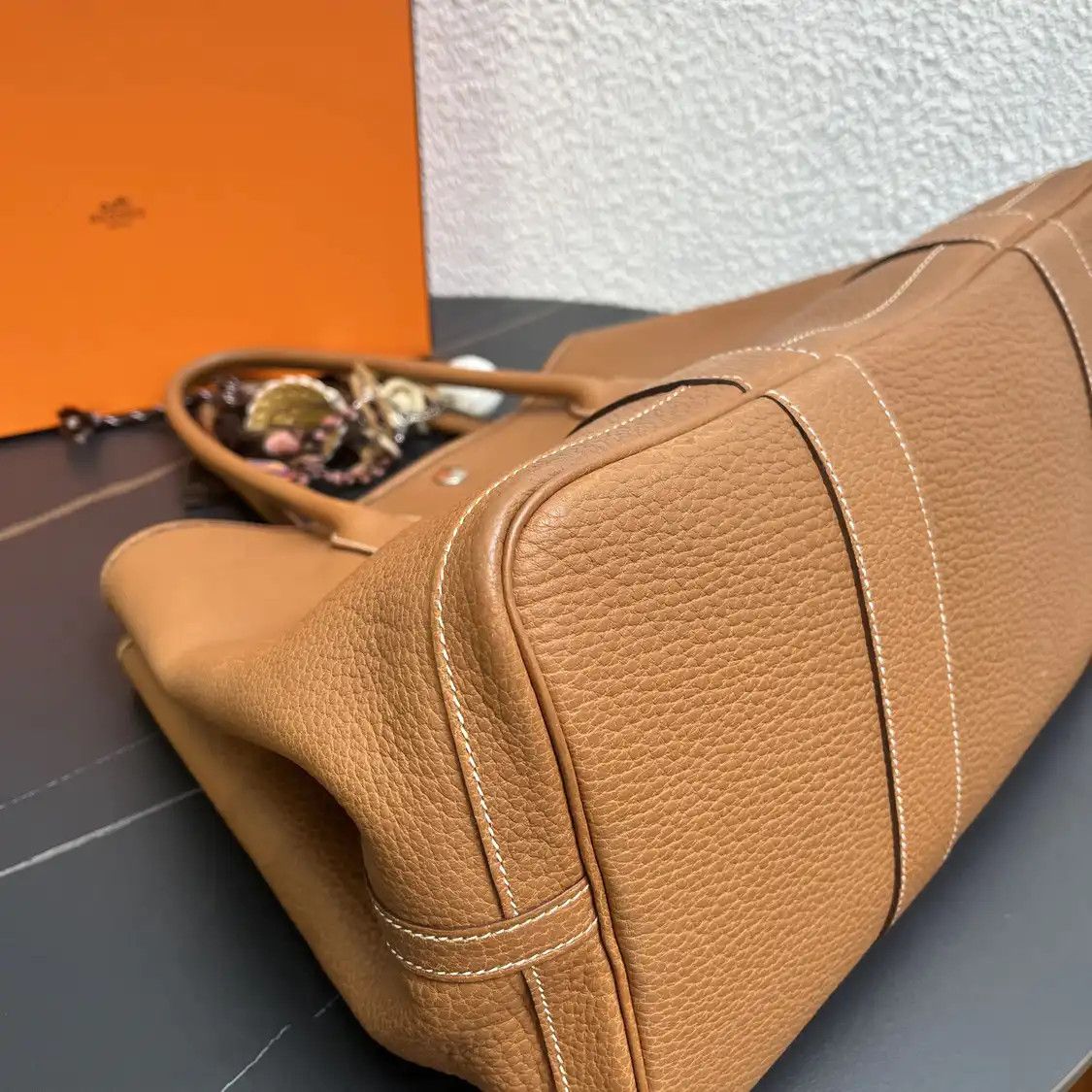 Hermes Hermes Garden Party 36 Gold Brown Negondacowhide leather Garden Party handbag si Size ONE SIZE - 6 Thumbnail