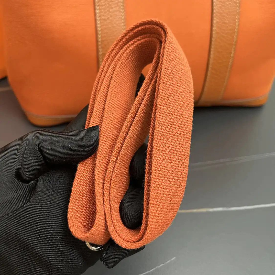 Hermes Hermes Garden Party 30 Hermes orange canvas Garden Party crossbody bag silver ha Size ONE SIZE - 8 Thumbnail