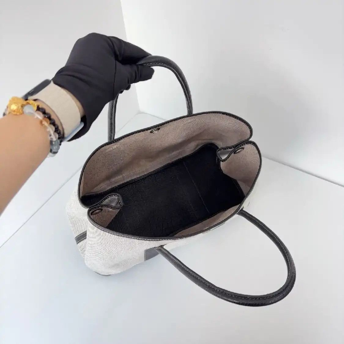 Hermes Hermes Garden Party 36 milkshake white canvas Garden Party shoulder bag silver h Size ONE SIZE - 6 Thumbnail