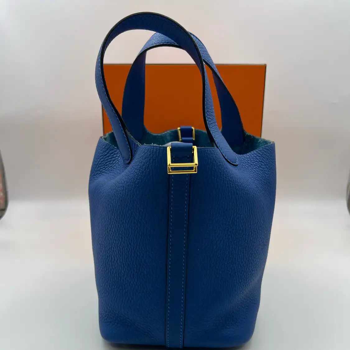 Hermes Hermes Picotin Lock 18 Prussian Blue Clemence cowhide leather picotin handbag go Size ONE SIZE - 2 Thumbnail