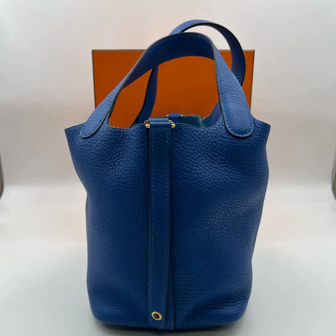 Hermes Hermes Picotin Lock 18 Prussian Blue Clemence cowhide leather picotin handbag go Size ONE SIZE - 3 Thumbnail