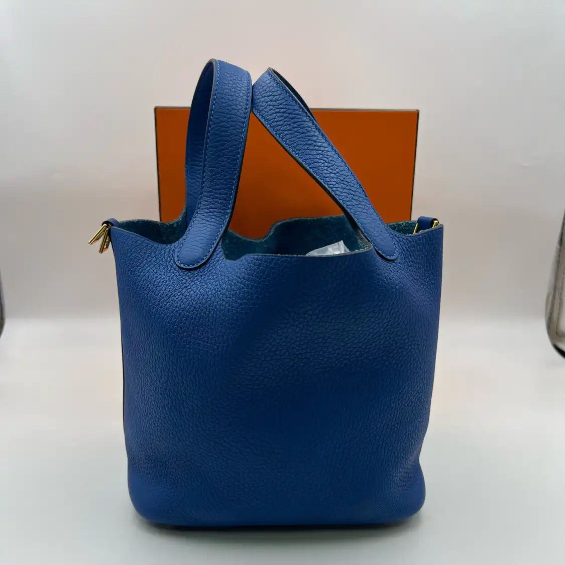 Hermes Hermes Picotin Lock 18 Prussian Blue Clemence cowhide leather picotin handbag go Size ONE SIZE - 4 Thumbnail