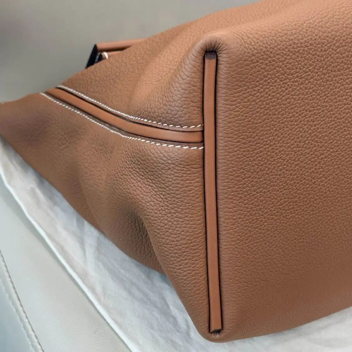 Hermes Hermes 24 35 mustard yellow Faubourg cowhide leather handbag gold hardware Y Size ONE SIZE - 6 Thumbnail