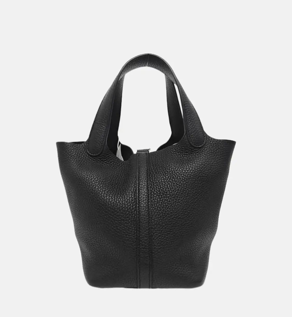 Hermes Hermes Picotin Lock 18 black Clemence cowhide leather picotin handbag silver har Size ONE SIZE - 5 Thumbnail