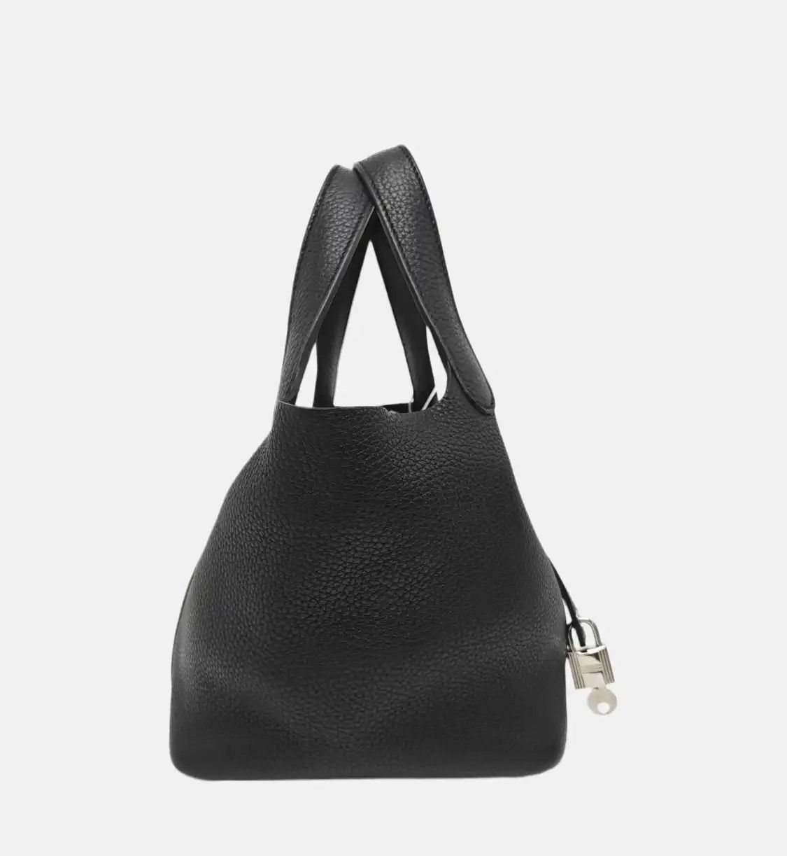 Hermes Hermes Picotin Lock 18 black Clemence cowhide leather picotin handbag silver har Size ONE SIZE - 4 Thumbnail