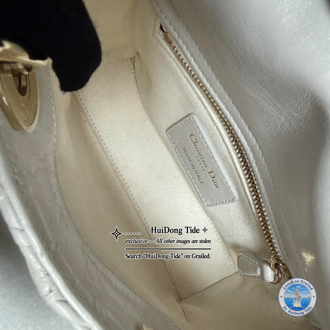 Dior Dior Lady Dior Crinkled Leather Mini Handle Bag Size ONE SIZE - 5 Thumbnail