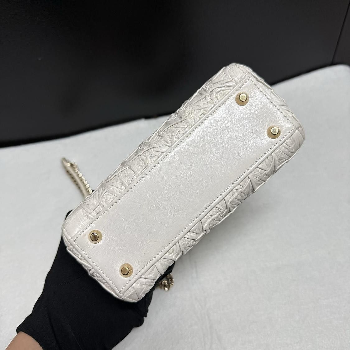 Dior Dior Lady Dior Crinkled Leather Mini Handle Bag Size ONE SIZE - 6 Thumbnail