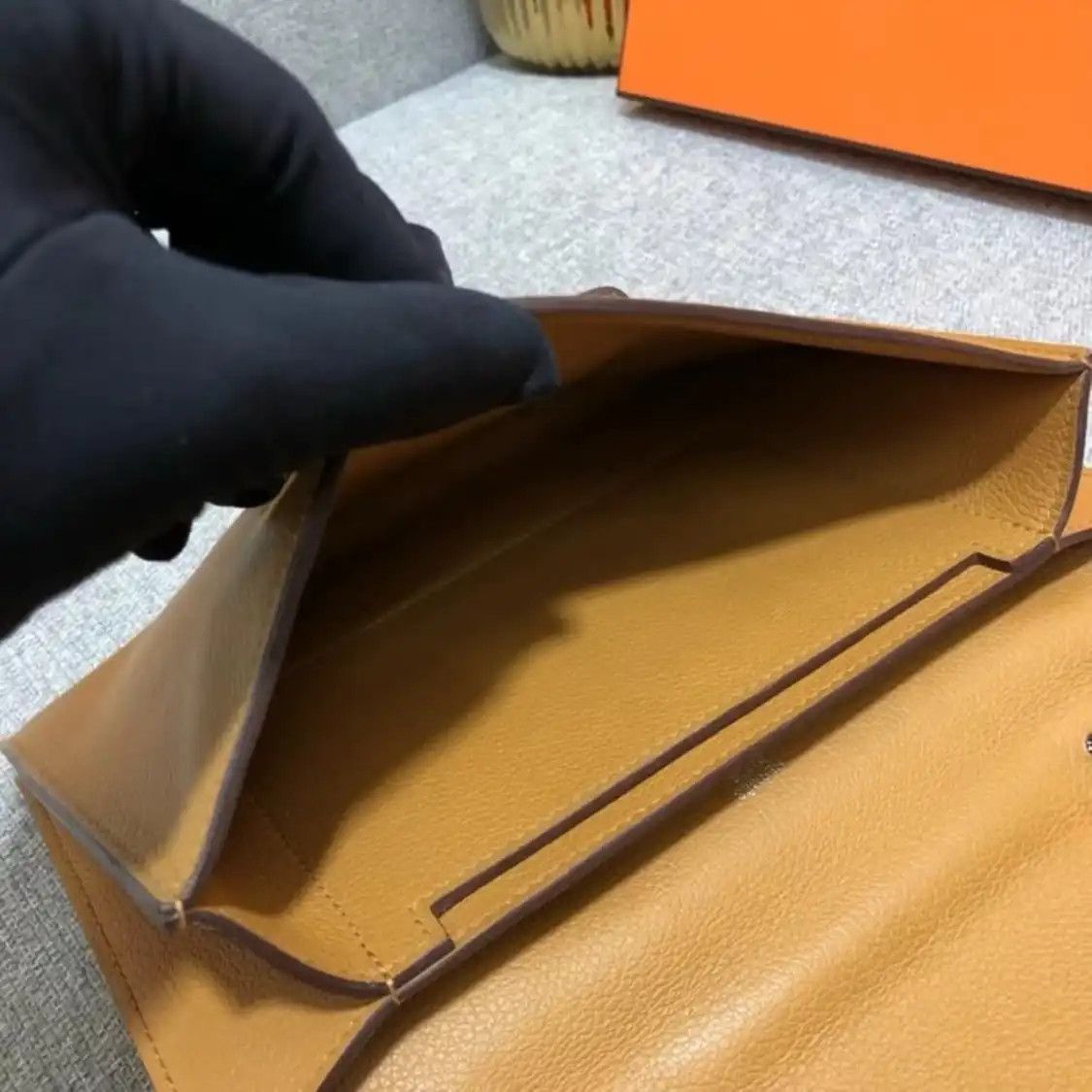 Hermes Hermes H Passant Small linen brown Evercolor cowhide leather crossbody bag silve Size ONE SIZE - 7 Thumbnail