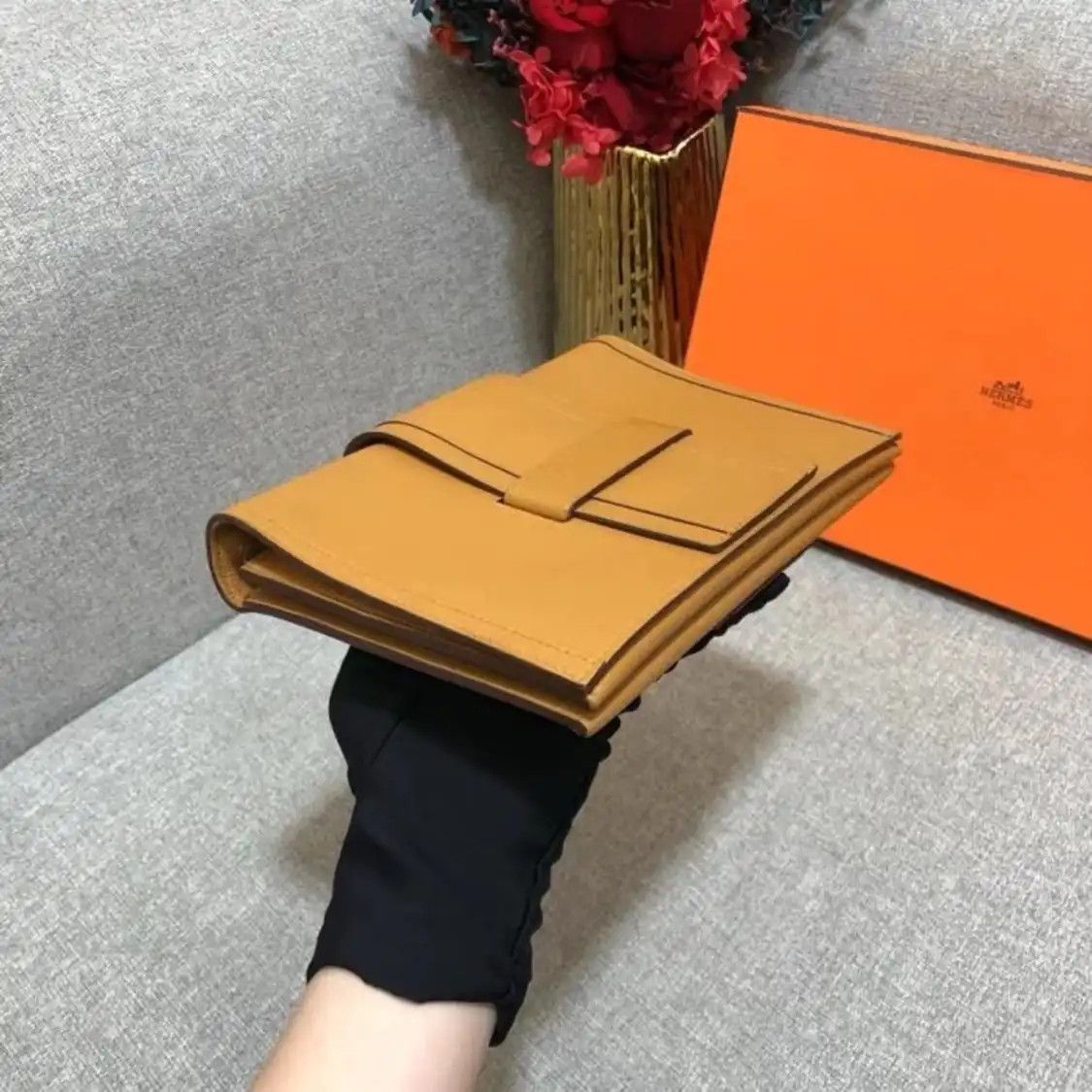 Hermes Hermes H Passant Small linen brown Evercolor cowhide leather crossbody bag silve Size ONE SIZE - 5 Thumbnail
