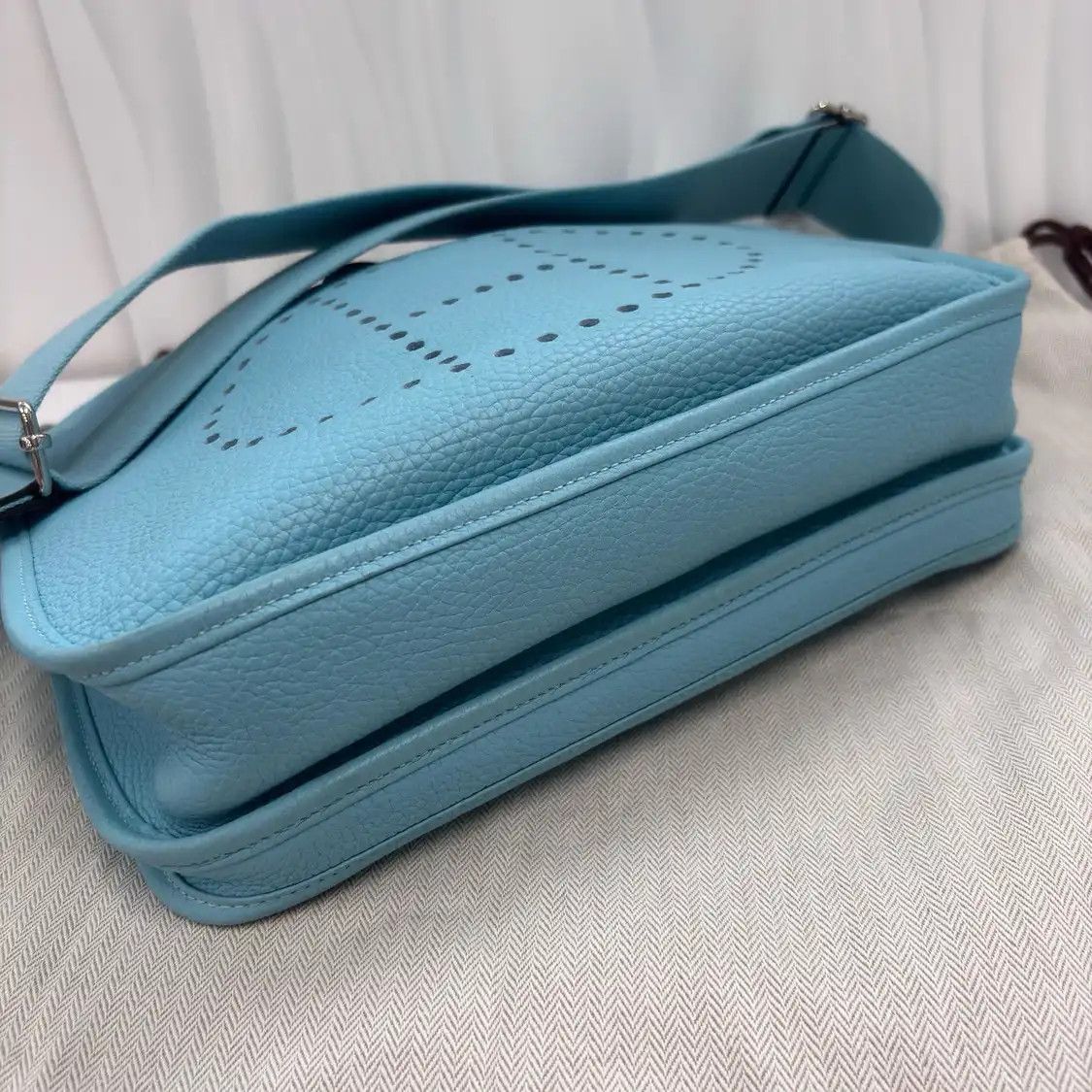 Hermes Hermes Evelyne PM blue Clemence cowhide leather Evelyne shoulder bag silver hard Size ONE SIZE - 5 Thumbnail