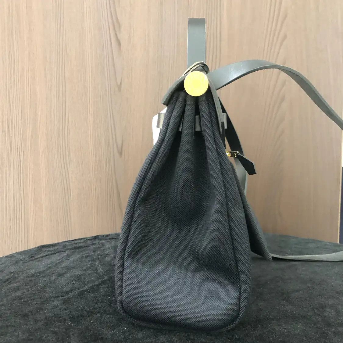 Hermes Hermes Herbag 31 navy blue canvas handbag silver hardware U Size ONE SIZE - 3 Thumbnail