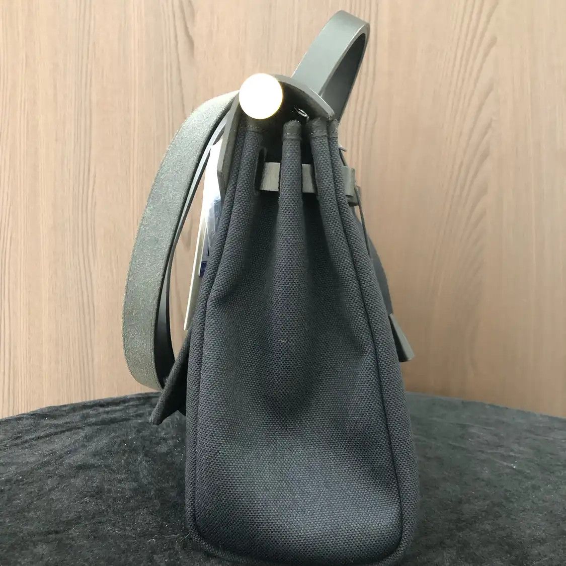 Hermes Hermes Herbag 31 navy blue canvas handbag silver hardware U Size ONE SIZE - 2 Thumbnail