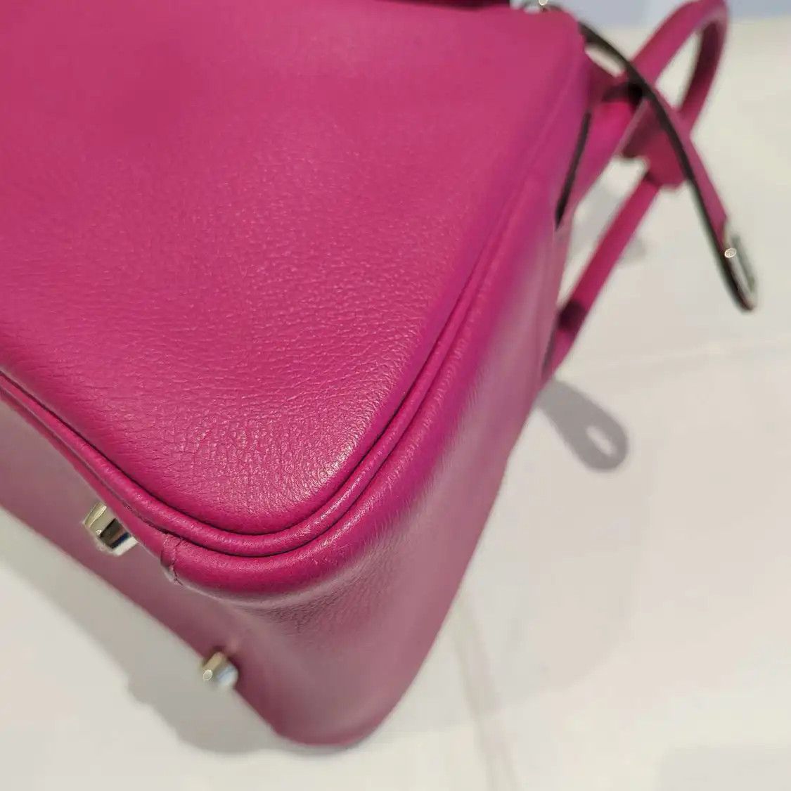 Hermes Hermes Lindy 26 purple cowhide leather Lindy bag shoulder bag silver hardware A Size ONE SIZE - 4 Thumbnail