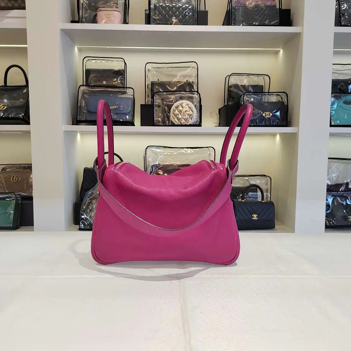 Hermes Hermes Lindy 26 purple cowhide leather Lindy bag shoulder bag silver hardware A Size ONE SIZE - 2 Thumbnail