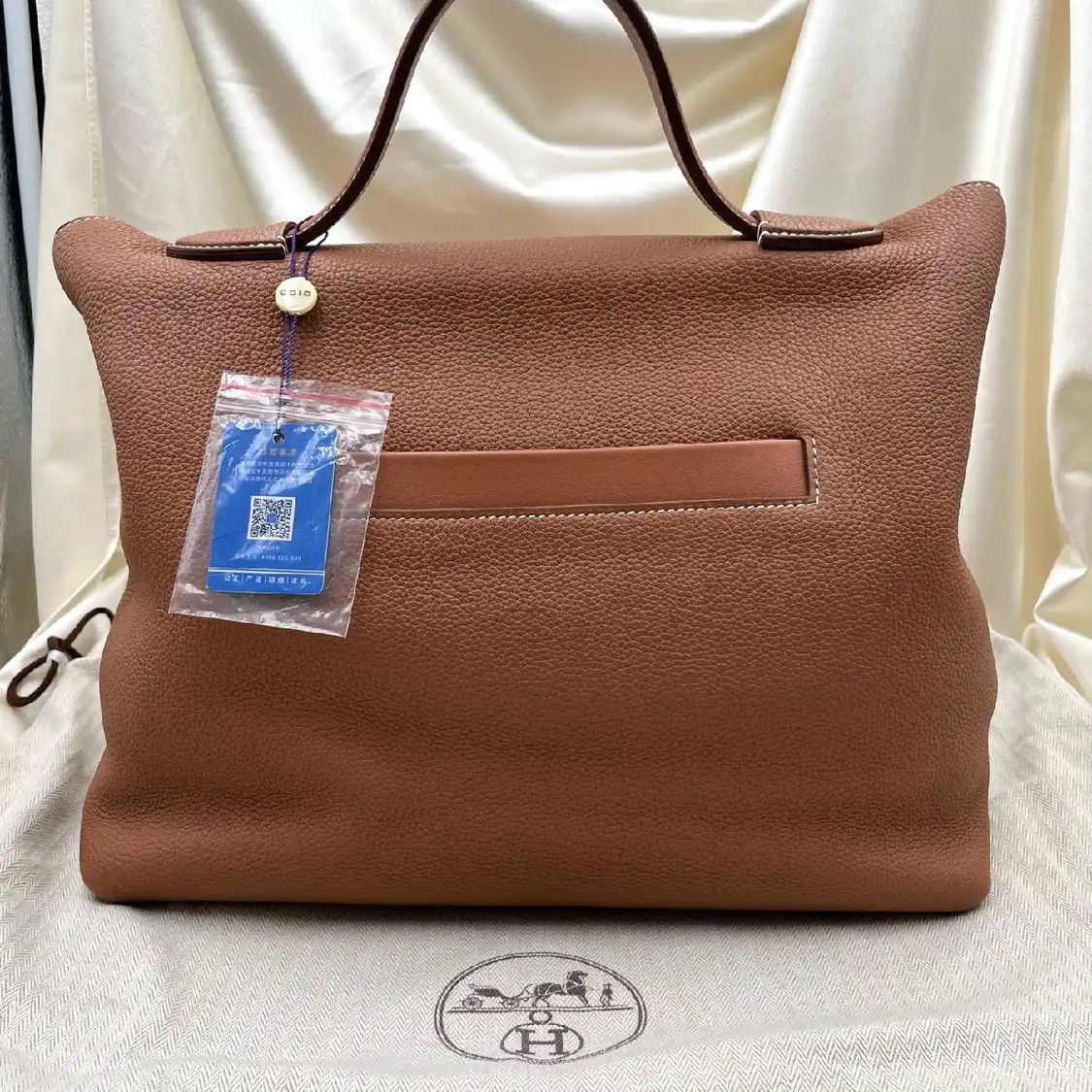 Hermes Hermes 24 35 brown cowhide leather handbag gold hardware Y Size ONE SIZE - 2 Thumbnail